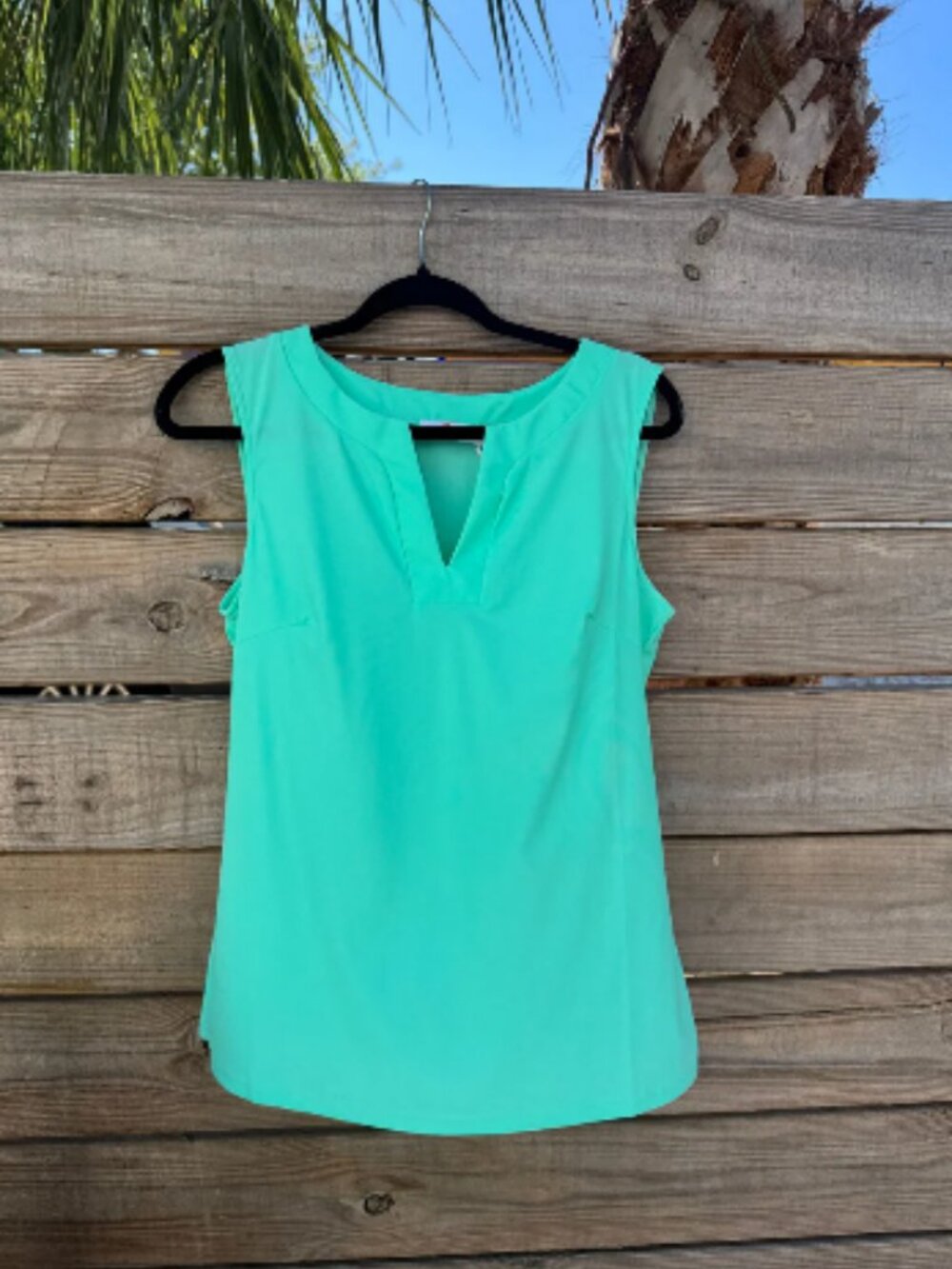 Sleeveless V-Neck Mint Top by Aryeh UPF 50